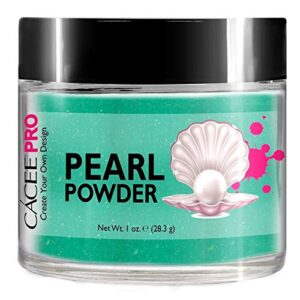 Acrylic Powder for Nails> Pearl Color Nail Art> 1oz Jar by Cacee> For Professional Acrylic Nail Kit> Premix of Pigments> Pearlescent & Metallic Effects (Persian Green #23)