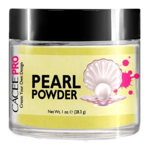 Acrylic Powder for Nails> Pearl Color Nail Art> 1oz Jar by Cacee> For Professional Acrylic Nail Kit> Premix of Pigments> Pearlescent & Metallic Effects (Lemon Yellow #13)
