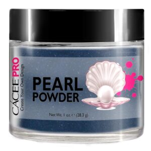 Acrylic Powder for Nails> Pearl Color Nail Art> 1oz Jar by Cacee> For Professional Acrylic Nail Kit> Premix of Pigments> Pearlescent & Metallic Effects (Slate Blue #26)