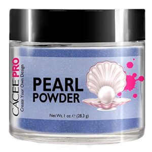 Acrylic Powder for Nails> Pearl Color Nail Art> 1oz Jar by Cacee> For Professional Acrylic Nail Kit> Premix of Pigments> Pearlescent & Metallic Effects (Steel Blue #7)