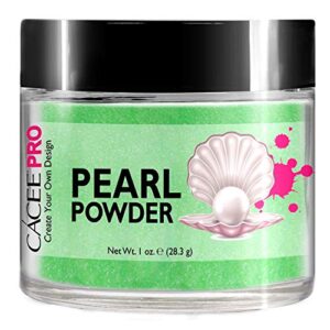 Acrylic Powder for Nails> Pearl Color Nail Art> 1oz Jar by Cacee> For Professional Acrylic Nail Kit> Premix of Pigments> Pearlescent & Metallic Effects (Lime Green #3)
