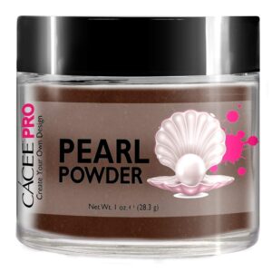 Acrylic Powder for Nails> Pearl Color Nail Art> 1oz Jar by Cacee> For Professional Acrylic Nail Kit> Premix of Pigments> Pearlescent & Metallic Effects (Brunette #25)