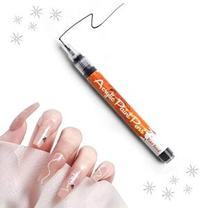 WNJD Nail Art Painting Pen Gel>1mm Tip DIY Nail Beauty Tools Nail Art Painting Pen Quick Dry Acrylic Paint Draffiti Pen (Black)