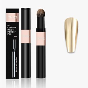 ZITIANY 6 Colors Chrome Air Cushion Nail Powder Pen>Holographic Nails Powder with Mirror Effect>Manicure Cushion Magic Pen>Manicure Cushion>Laser Gold Silver Colored Phantom Sponge Nail Pen