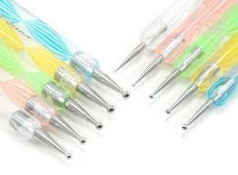 X10 2 WAY NAIL ART MARBLEIZING CRYSTAL PAINT DOTTING PENS TOOL SET KIT DESIGN by Boolavard® TM