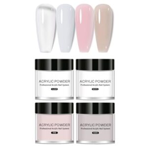 Nail Carving Powder 4 Colors Dip Acrylic Powder 3D Nail Extension Carving Powder for Salon DIY At Home Manicure