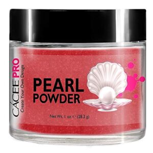 Acrylic Powder for Nails> Pearl Color Nail Art> 1oz Jar by Cacee> For Professional Acrylic Nail Kit> Premix of Pigments> Pearlescent & Metallic Effects (Poppy Pink #66)