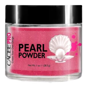 Acrylic Powder for Nails> Pearl Color Nail Art> 1oz Jar by Cacee> For Professional Acrylic Nail Kit> Premix of Pigments> Pearlescent & Metallic Effects (Pearl Pink #32)
