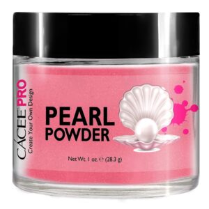 Acrylic Powder for Nails> Pearl Color Nail Art> 1oz Jar by Cacee> For Professional Acrylic Nail Kit> Premix of Pigments> Pearlescent & Metallic Effects (Salmon Pink #50)