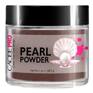 Acrylic Powder for Nails> Pearl Color Nail Art> 1oz Jar by Cacee> For Professional Acrylic Nail Kit> Premix of Pigments> Pearlescent & Metallic Effects (Walnut Brown #8)