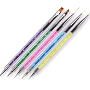5PCS double headed Nail Polish Brushes Double Ended Nail Design Pen Liner Brush Dotting Pen Nail Drawing Tools Nail Art Pen Set for Nail Art Designs