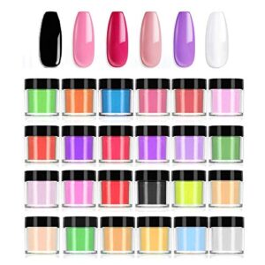 Acrylic Powder> Hairun 24 Colors Acrylic Nail Art Tips UV Gel Powder Dust Design Decoration 3D Manicure