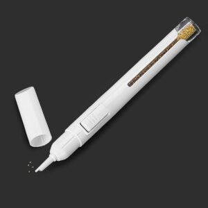 Nail Design Tools, Nail Dotting Tool DIY Manicure Decorations Nail Art Bullion Pen Metal Beads Dotting Painting Drawing Pen Nail Tools For Nail Art For Women Beauty Salon (Gold)