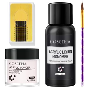 COSCELIA Nail Kit 8g Nail Set with 30ml Professional Nail Monomer