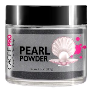 Acrylic Powder for Nails> Pearl Color Nail Art> 1oz Jar by Cacee> For Professional Acrylic Nail Kit> Premix of Pigments> Pearlescent & Metallic Effects (Charcoal Gray #6)