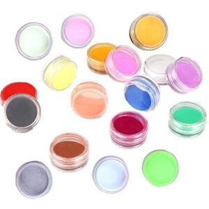 Art Nail Colors Acrylic Powder Design 3D Decoration Tips Gel 18 Manicure Smooth Feet Products (Multicolor> One Size)