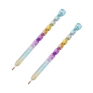Ipetboom 2pcs Rhinestone Picker Dotting Pen Colorful Diamond Drilling Tool for Home and Office Use Sturdy Comfortable Grip for Crafting and Nail Art