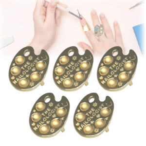 5 Pack Fingertip Nail Art Palette Ring,Wearable Finger Rings Nail Polish Palette for Nail Art,Metal Fingertip Nail Art Polish Holder Nail Art Tools,Paint Palette Finger Rings