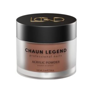 Chaun Legend Acrylic Powder> 2 Oz Long Lasting Salon Quality> Bubble Free> Self Leveling Professional Manicures> Fake Nails> Carving & Extensions> Double Espresso