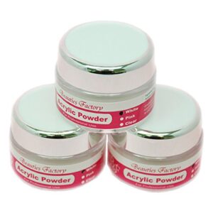 Beauties Factory High Quality 3 x White Color Acrylic Nail Powder