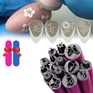 Nail Art Stamp Pen Set>Nail Art Flower Stamp Pen>Nail Art Stamp Pens DIY Nail Art Tools>Nail Art Pens Nail Design Tools for Nail Art>Dotting Tools Nail Art Nail Graffiti for DIY (15 PCS)