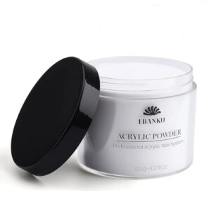 120g/4.23oz White Acrylic Powder> EBANKU Acrylic Powder Large Capacity Professional Acrylic Nail Powder for Nail Acrylic Extension> Nail Carving> Long-Lasting> No Nail Lamp Needed