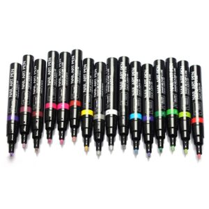 16 Colors Nail Art Pen for 3D Nail Art DIY Decoration Nail Polish Pen Set 3D Design Nail Beauty Tools Paint Draw Pen
