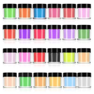 Acrylic Powder> QIKI 24 Colors Nail Acrylic Powder Sets Art Tips UV Gel Powder Design Decoration 3D Manicure