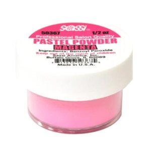 1/2 Ounce Magenta – Pastel Powder by Sassi for Beautiful Nails