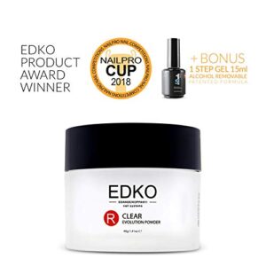 EDKO’s Acrylic Powder Colored Nail Manicure Powders Colors Tips Nails UV/LED Light – (ACRYLIC CLEAR POWDER> 40g / 1.41oz)