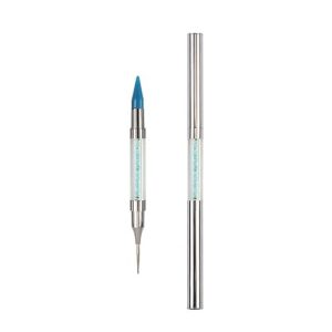 Dual End Rhinestone Pen Tool Nail Rhinestone Picker Dotting Tool,Dual End Rhinestone Pen Tool,Dual Tips Pick Up Applicator with Lid,Crystals Nail Salon Home Use,Nail Salon Home DIY Nails (Blue)