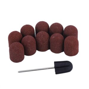 Nail Grinding Head 10 Pieces Dedicated Nail Grinding Head Sanding Cap Polisher Sand Manicure Pedicure Sanding Tool Dedicated to Polishing Sand (13 x 19)