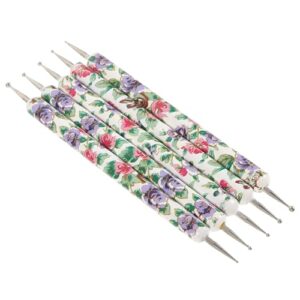 FONDOTIN 5Pcs Nail Art Dotting Pens Dual Head Manicure Tools for for Nail Designs Crafting Lightweight Versatile for Home Salon Use