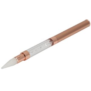 Wax Tip Dotting Pen, Comfortable Ergonomic Length Manicure Dotting Pen for Beginners Professional Nail Artist for Different Sizes Types Rhinestone(white)