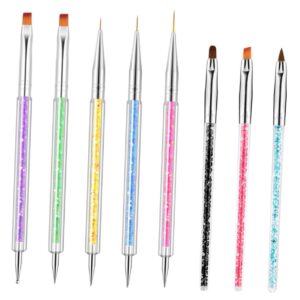 MUSISALY Nail Art Brushes Set of Nail Pens Dotting Tools Portable Sturdy for Home Salon
