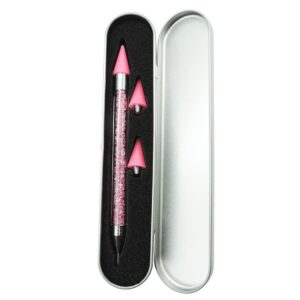 Mouygj Rhinestone Picker Dotting Pen, Nail Dotting Tool Double Head Wax Pen, Rhinestone Pickup Tool for DIY Nail Art