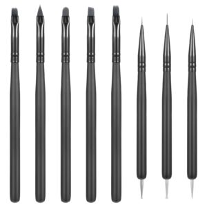 AOZUO 8 Pack Nail Dotting Tools, Nail Art Gel Polish Liner Brushes Nail Design Pen DIY Detail Brushes for Nail Extension, Long Lines, Thin Details, Fine Drawing, UV Gel Polish Painting