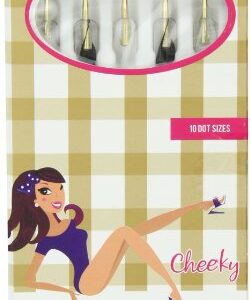 Cheeky Gold Plated Set of 5 Luxurious Nail Art Dotting Tools/Dotting Pens for Manicure and Pedicure with 10 Different Dotting Sizes.