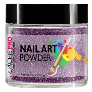 Acrylic Nails Color Acrylic Powder For Nail Art> 1oz Jar by Cacee> For Any Professional Acrylic Nail Kit> Premix of Pigments> Glitter> & Metallic Effects (Periwinkle Glitter #31)