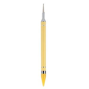Dual Ended Dotting Pen,Nails Sponge Pen Dual Ended Nail Dotting Drawing Painting Pen Color Nail Wax Stone Picker Manicure (Yellow)