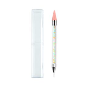 Mongtaydep Nail Rhinestone Picker Dotting Pen Wax Pencil Dual-ended Rhinestone Gems Crystal Beads Handle Manicure Nail Art DIY Decoration Tool, Pink