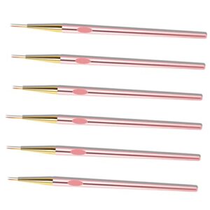 Balacoo 6pcs Nail Art Drawing Pen Nail Art Dotting Pens Nail Art Tools Nail Gel Polish Nail Painting Manicure Tools Professional Nail Art Pens Nails Brush Pen Rose Gold Paint Pen