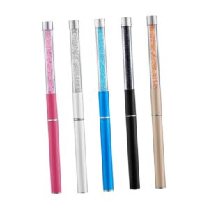 TOGEVAL 5pcs Manicure Carving Pens Nail Art Pens for Diy Salon Use Smooth Application Long Handle Set of 5 Random
