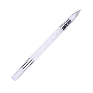 YUNSI Nail Pens 14cm Dual-Ended 2 Ways Silicone Nail Art Sculpture Pen 3D Carving DIY Manicure Dotting Brush Nail Embossing Pen for Nail Art
