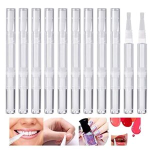 Transparent Twist Pens,10Pcs 3ml Nail Twist Pens Empty Transparent Nail Oil Pen with Brush Empty Cuticle Oil Pen Cosmetic Container Pen Lip Gloss Teeth Whitening Liquid