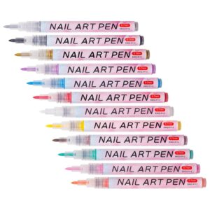 OHPHCALL Nail Detail Brushes for Nail Art Portable Paint Pens Professional Manicure Tools Doodle Pen Colors Easy to Use