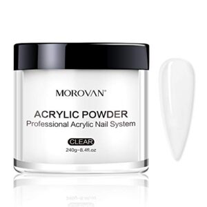 Morovan Professional Acrylic Powder> Crystal Clear Polymer for Strong Acrylic Nails