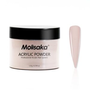 Molisaka 4oz Nude Acrylic Powder for Nails – Professional Long Lasting Extension> French Nail Art> Tips and Supplies
