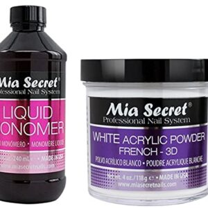 Mia Secret Liquid Monomer 8 oz and White Powder 4 oz