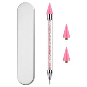 Rhinestone Picker Tool Dotting Pen with 2 Wax Tips, Wax Pencil for Rhinestones, Crystal Diamond Pickup Tool Gem Jewel Applicator, Rhinestone Tool for Crafting Bedazzling DIY Nail Art